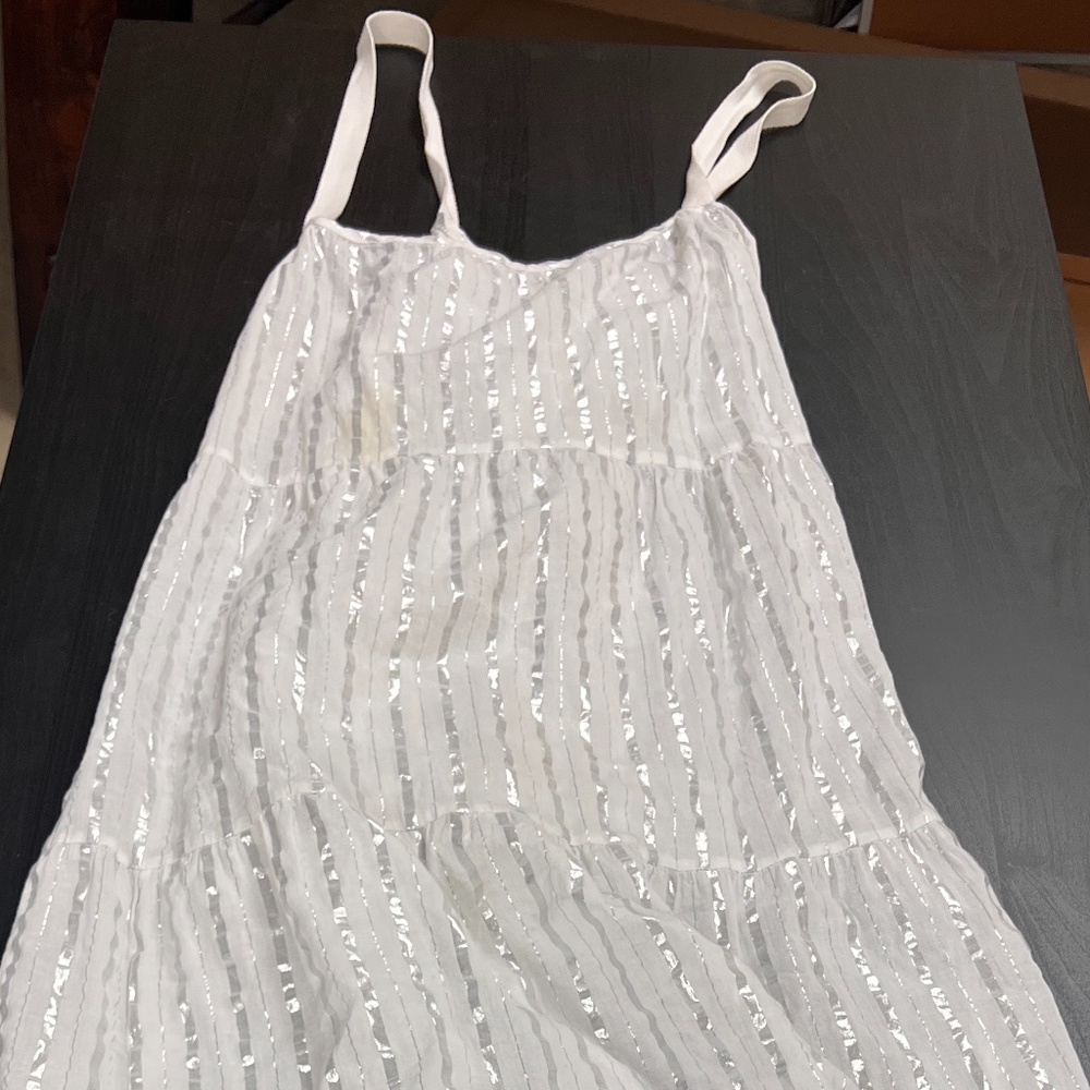 Silver Striped Maxi Cover-Up